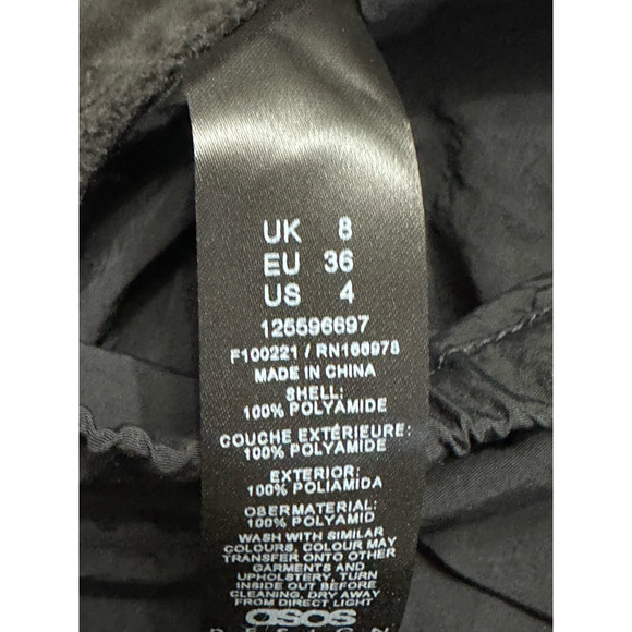 ASOS Wide Leg Pants High Rise Pull-On Style Bungee Cord Adjustable Black W 4 NWT - Picture 9 of 9